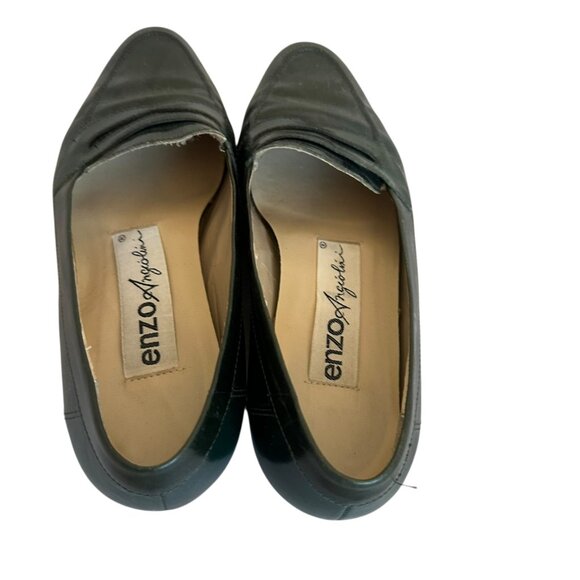 Enzo Angiolini Dark Green Leather Slip-on Loafers Flats Shoes Size 5 Women's - Picture 3 of 8